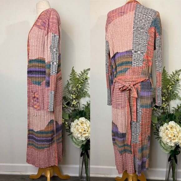 ANTHROPOLOGIE | patchwork cardigan sweater | M/L | space dye - Picture 3 of 10